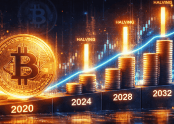 Imagen que simboliza la subida de bitcoin impulsada por cada uno de los halvings.