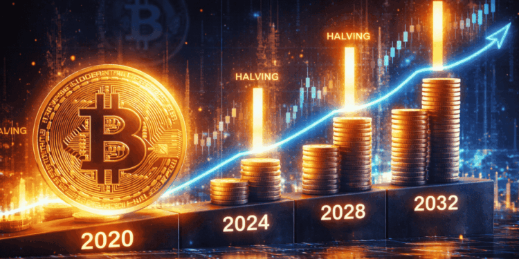 Imagen que simboliza la subida de bitcoin impulsada por cada uno de los halvings.