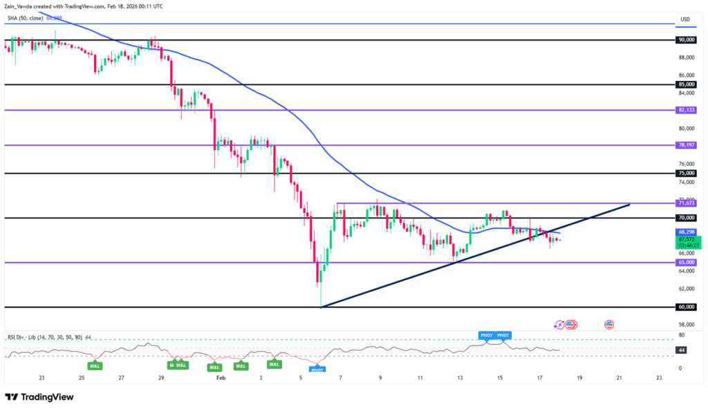 Gráfico de precio de bitcoin y análisis técnico.