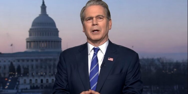 Fotografia del secretario del Tesoro de EE. UU., Scott Bessent.