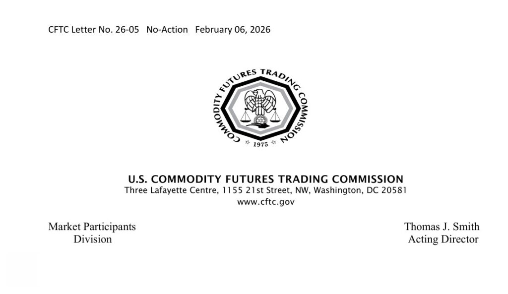 Encabezado de la carta 26-05 reemitida por la CFTC.