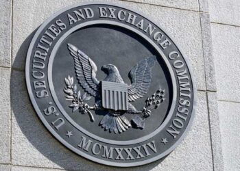 Fotografía del logo de la SEC en EE. UU.