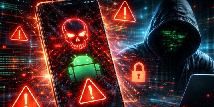 Un dispositivo Android comprometido por hackers.