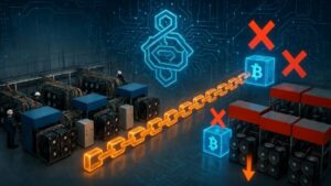 La red Bitcoin en funcionamiento, con mineros procesando bloques.