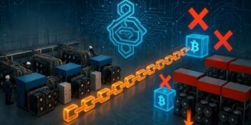 La red Bitcoin en funcionamiento, con mineros procesando bloques.