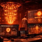 CIentíficos trabajando en un centro de computación cuántica.