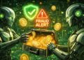 Robots de IA evitando estafas con criptomonedas.