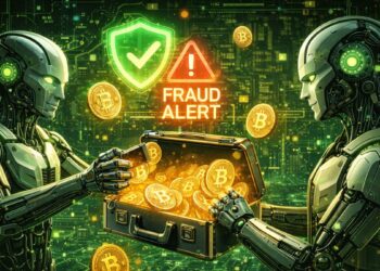 Robots de IA evitando estafas con criptomonedas.