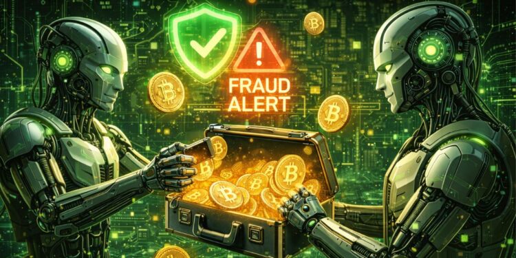 Robots de IA evitando estafas con criptomonedas.