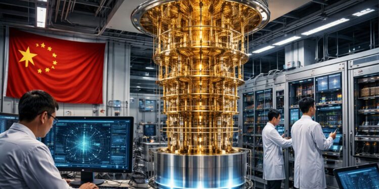 Cientificos trabajando en un laboratorio de computación cuántica.