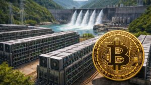 Un centro de minería de Bitcoin conectado a una fuente de energía hidroléctrica.
