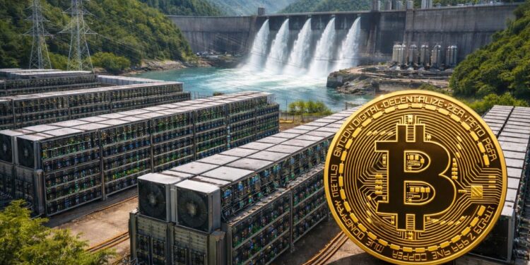 Un centro de minería de Bitcoin conectado a una fuente de energía hidroléctrica.
