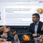Personas discutiendo sobre Bitcoin y computación cuántica tras un informe de Google.