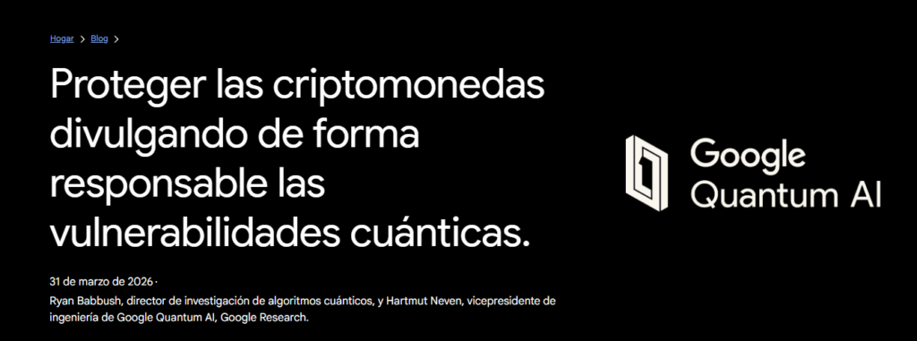 portada de un estudio de Google sobre computación cuántica.