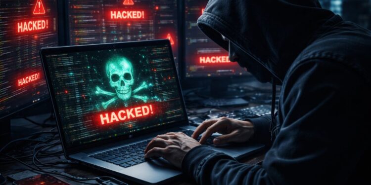 Un hacker vulnerando aplicaciones de internet.