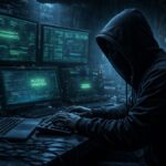 Un hacker operando desde una cueva.