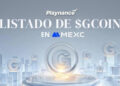 Banner promocional: Playnance anuncia el listado de $GCOIN en MEXC, con monedas con la letra G alrededor de la composición