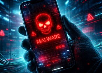 Un teléfono movil comprometido por un malware.