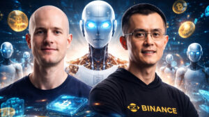 Crece la intersección entre IA y criptoomonedas. Fuente: Imagen generada con ChatGPT.