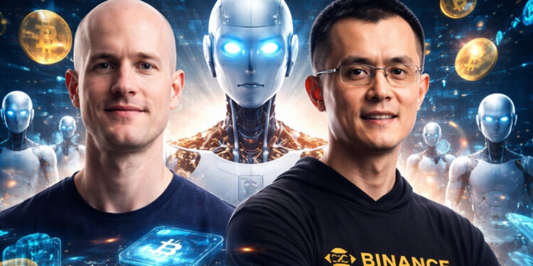 Crece la intersección entre IA y criptoomonedas. Fuente: Imagen generada con ChatGPT.