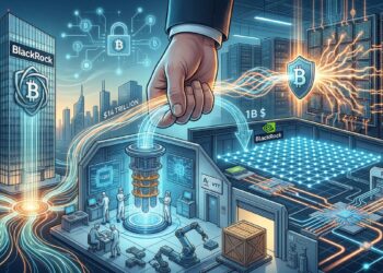 Ilustración conceptual de la inversión de BlackRock en computación cuántica y su convergencia con el ecosistema de activos digitales.