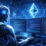 Un robot de IA programando aplicaciones en Ethereum.