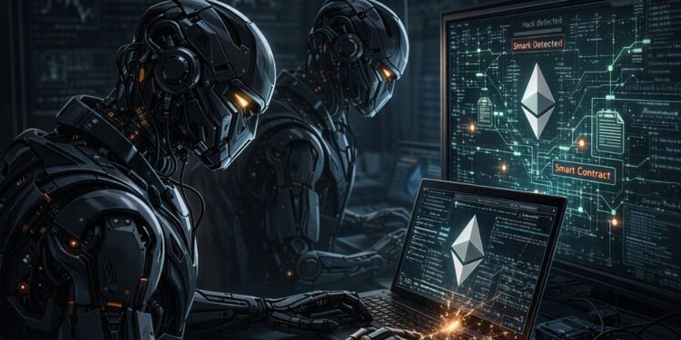 La IA puede ayudar al desarrollo tecnológico, pero también facilita que hackers encuentren vulnerabilidades en redes de criptomonedas. Fuente: Imagen generada por IA.