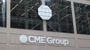 Fotografía de la fachada del CME Group, en Chicago.