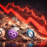 Imagen que retrata la caída de las criptomonedas hacia sus mínimos históricos.