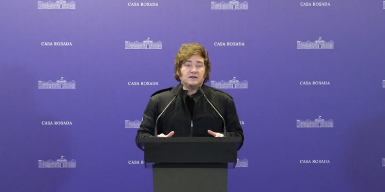 Fotografía del presidente argentino Javier Milei.