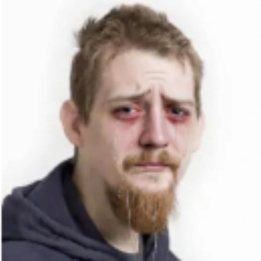 Imagen de Luke Dashjr llorando que fue subida a la red Bitcoin.