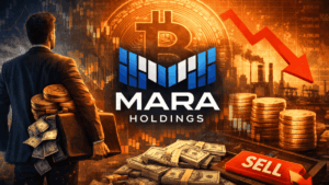 Una persona viendo el logo de MARA Holdigins.