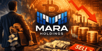 Una persona viendo el logo de MARA Holdigins.