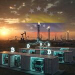 Composición de un complejo de extracción de petróleo y gas en el que se observan mineros de bitcoin.