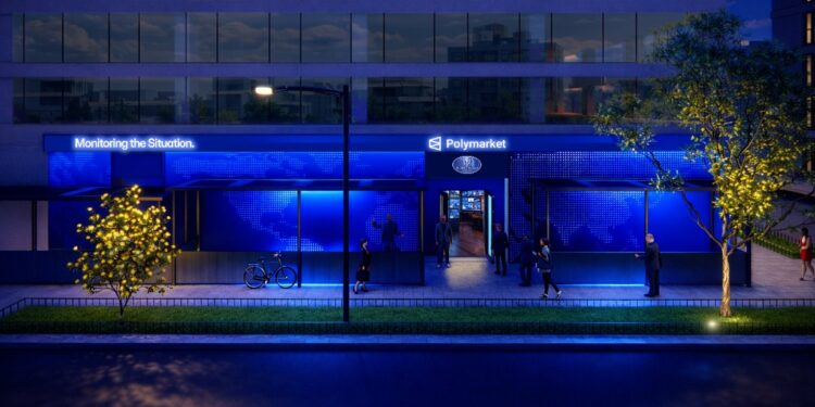 Fotografía de la fachada del bar de Polymarket en Washington D.C.