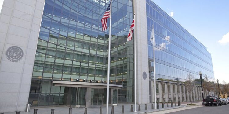 Fotografía de la sede de la SEC, en Washington.