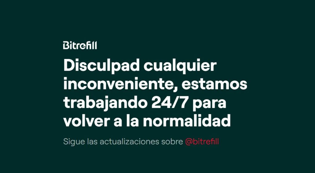 Captura de pantalla del sitio web de Bitrefill..