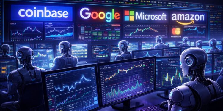 Un centro financiero con agentes de IA operando.