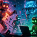 Robots de IA operando de forma descentralizada.