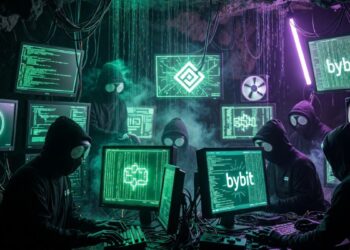 Hackers operando en una cueva e intentando atacar al exchange Bybit.