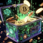 Una wallet digital con monedas de BTC.