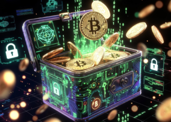Una wallet digital con monedas de BTC.
