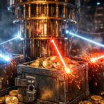 Una computadora cuántica atacando monedas de BTC.