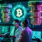 Científicos discutiendo sobre Bitcoin y computación cuántica.