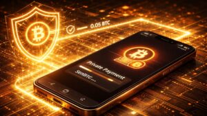 Una wallet de Bitcoin emitiendo un pago silencioso.