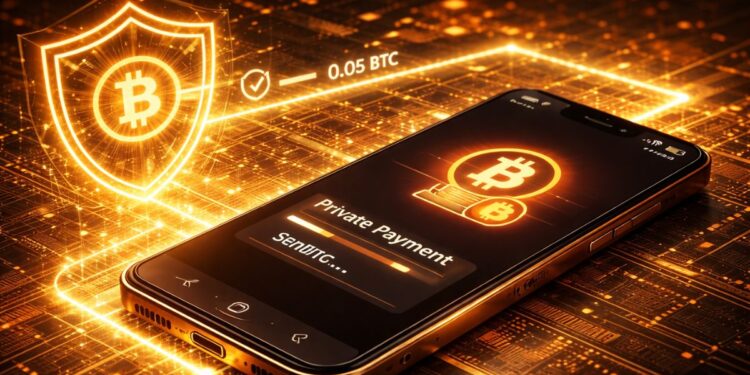 Una wallet de Bitcoin emitiendo un pago silencioso.