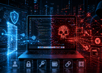 Una computadora siendo atacada por un malware.