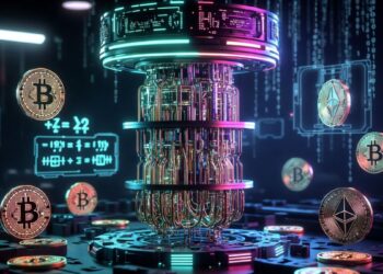 Una computadora cuántica atacando monedas de BTC y de ETH.