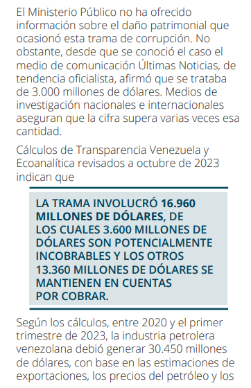 Capture of the Transparencia Venezuela report on the Pdvsa-Cripto case,