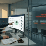 Funcionarios chilenos rastrean transferencias de criptomonedas en una pantalla.